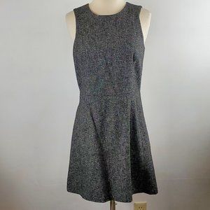 THEORY Black Wool Blend Tweed Dress 6 EUC